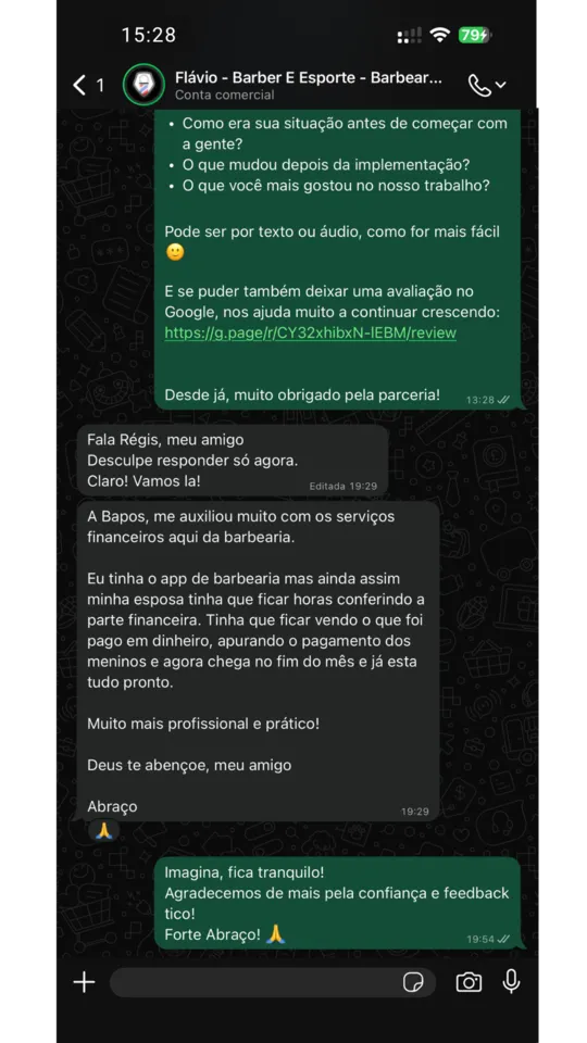 Feedback Barbearia